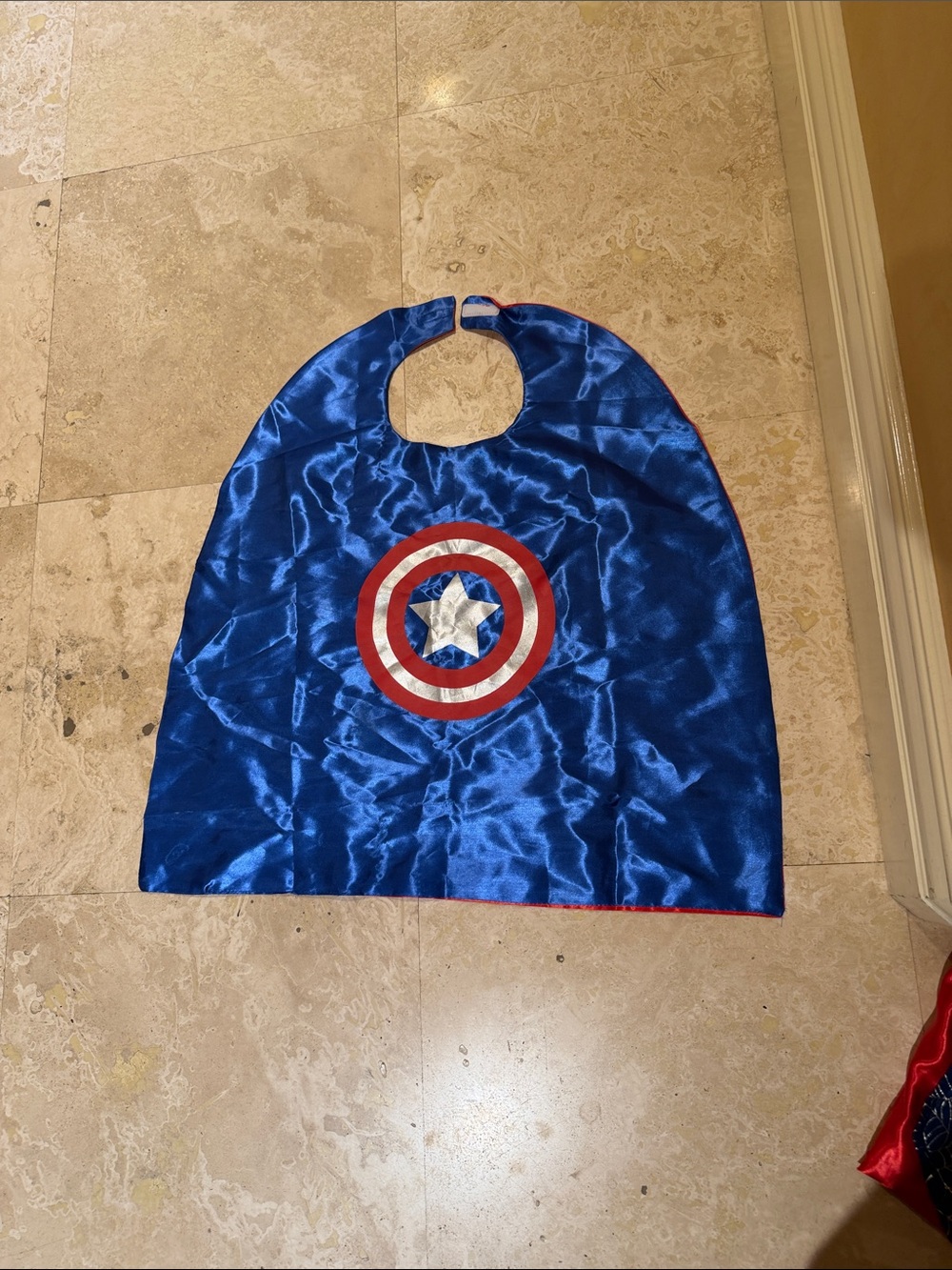 Blue Kids captain America and reversible Thor cape